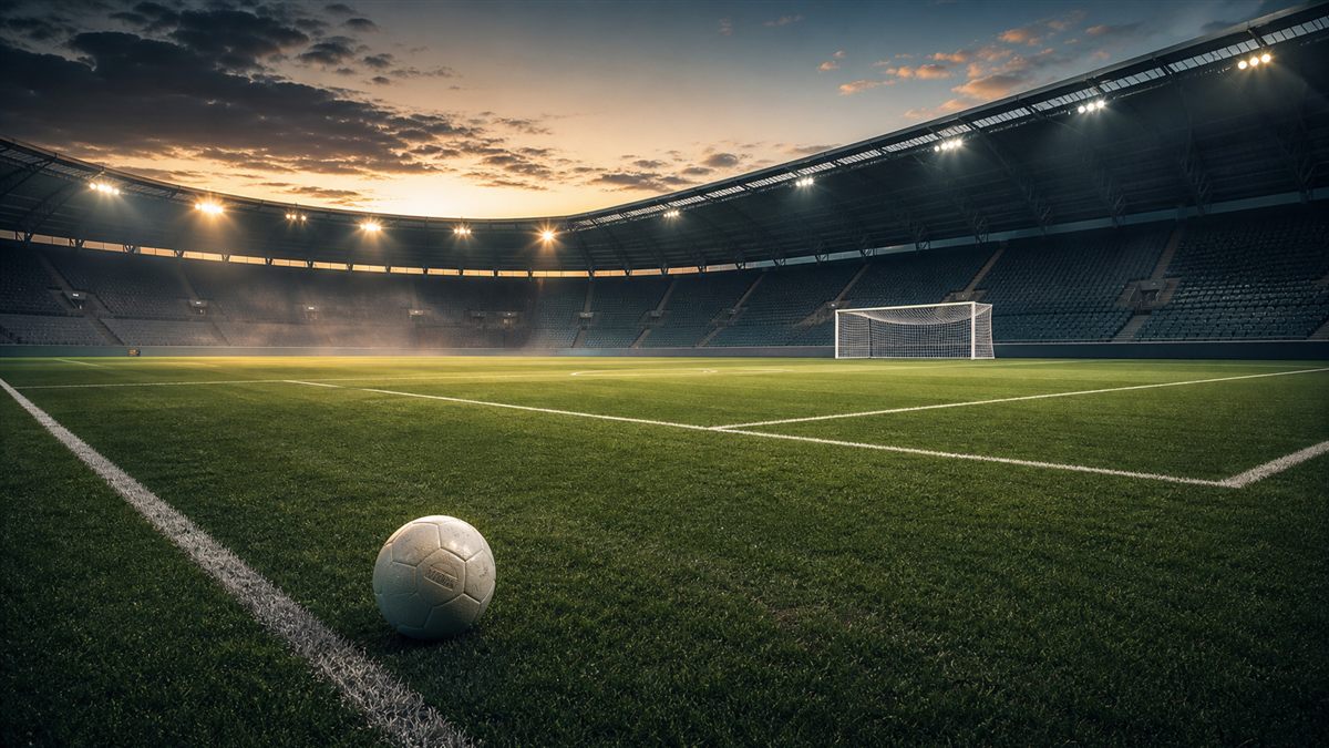 Cancha de fútbol preparada para comenzar
